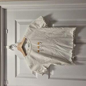 Twik (Simons) - Organic Cotton Baby-tee with Embroidered Floral Detail